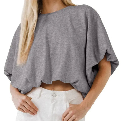 Women's Summer Crewneck Crop Tops