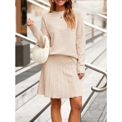 Women's 2 Piece Skirt Sets Pullover Sweater Sets
