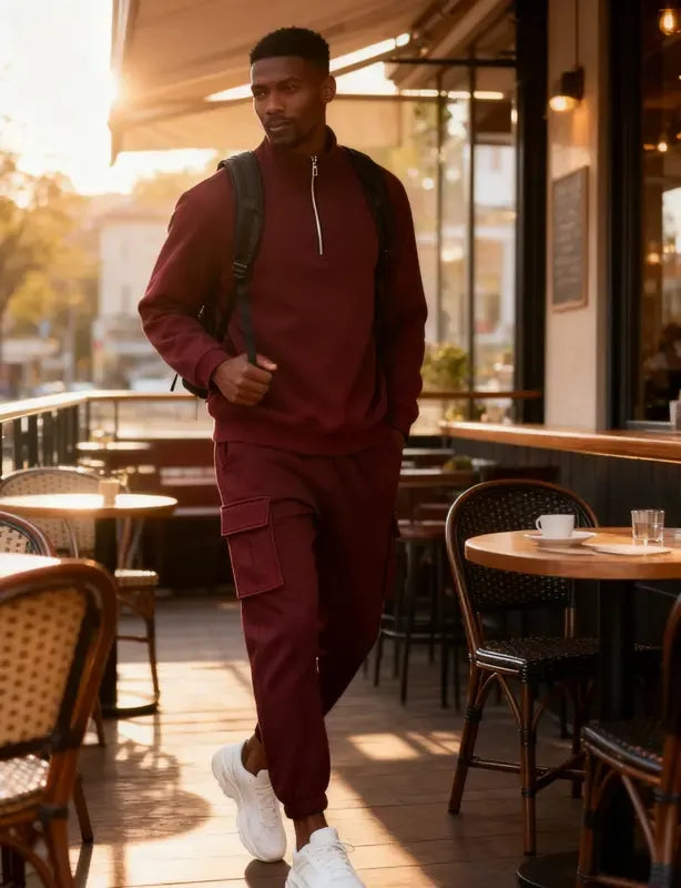 Men's Fleece Lined Zipper Work Pants Set