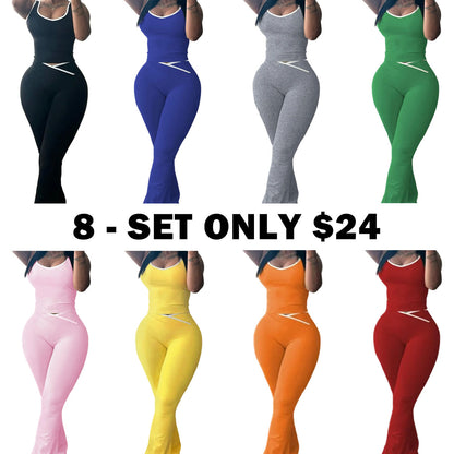 Colorblock Crmon Tank &. Dlarod PanteSet