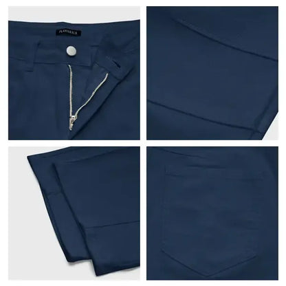 Solid Stitch Detail Mid Waist Crop Baby Barrel Pants