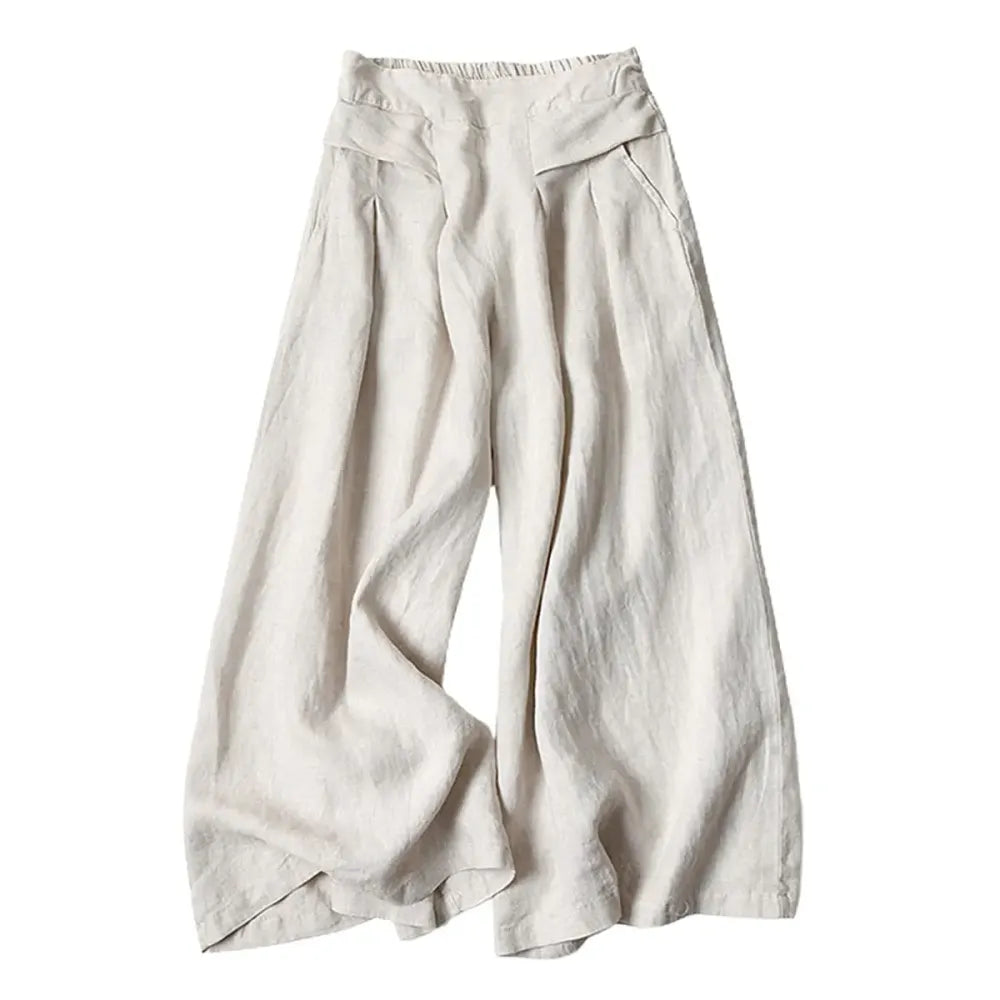 Women's Cotton Linen Culottes Pants