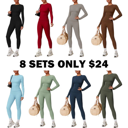 Skinny Tee & High Waist Leggings Tracksuit Set
