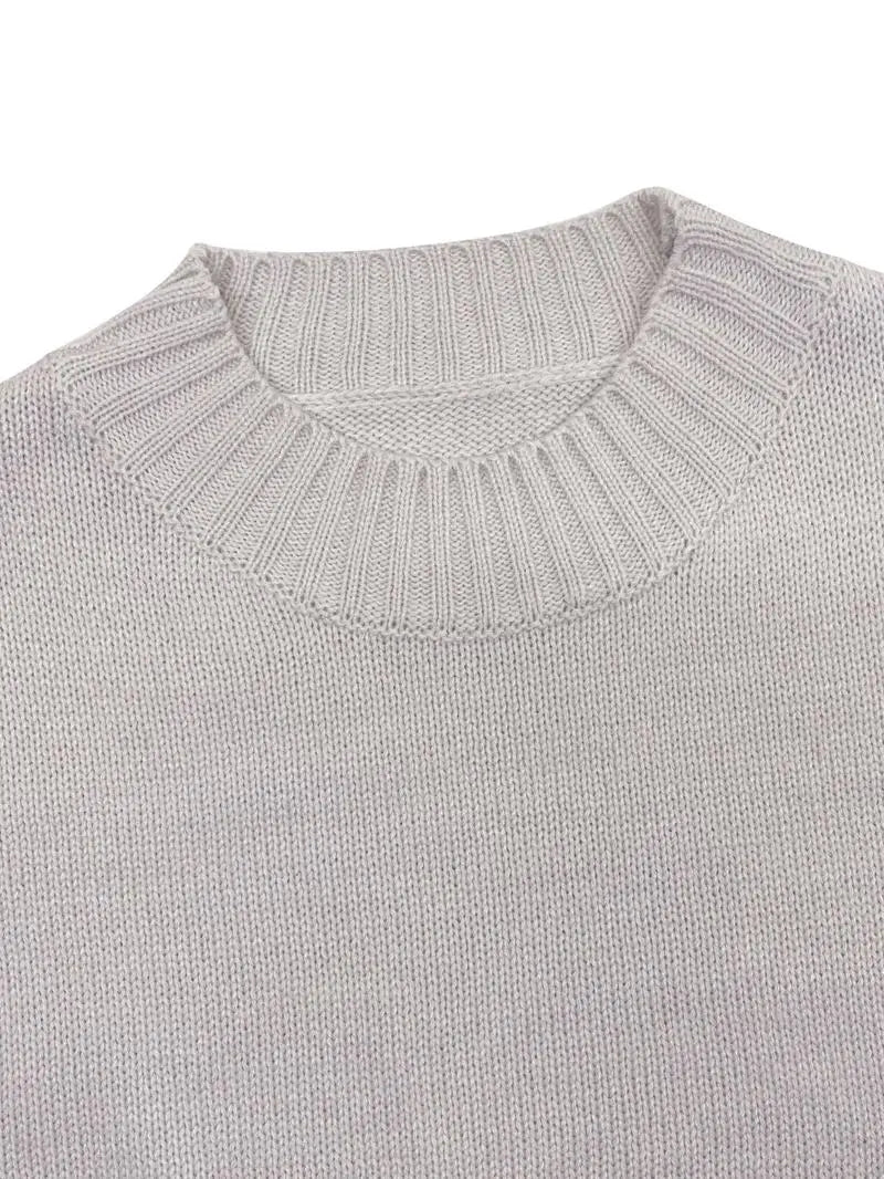 Striped Patchwork Print Batwing Sleeve Split Hem Sweater