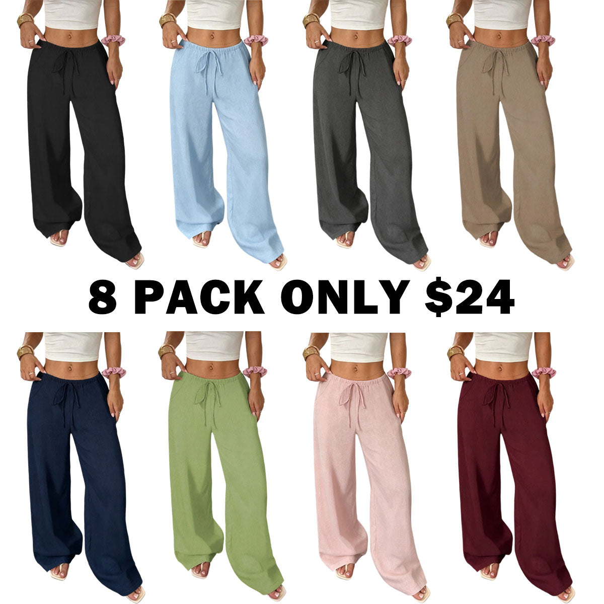 Women's Linen Wide Leg Pants