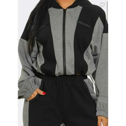 Color block straight pants set
