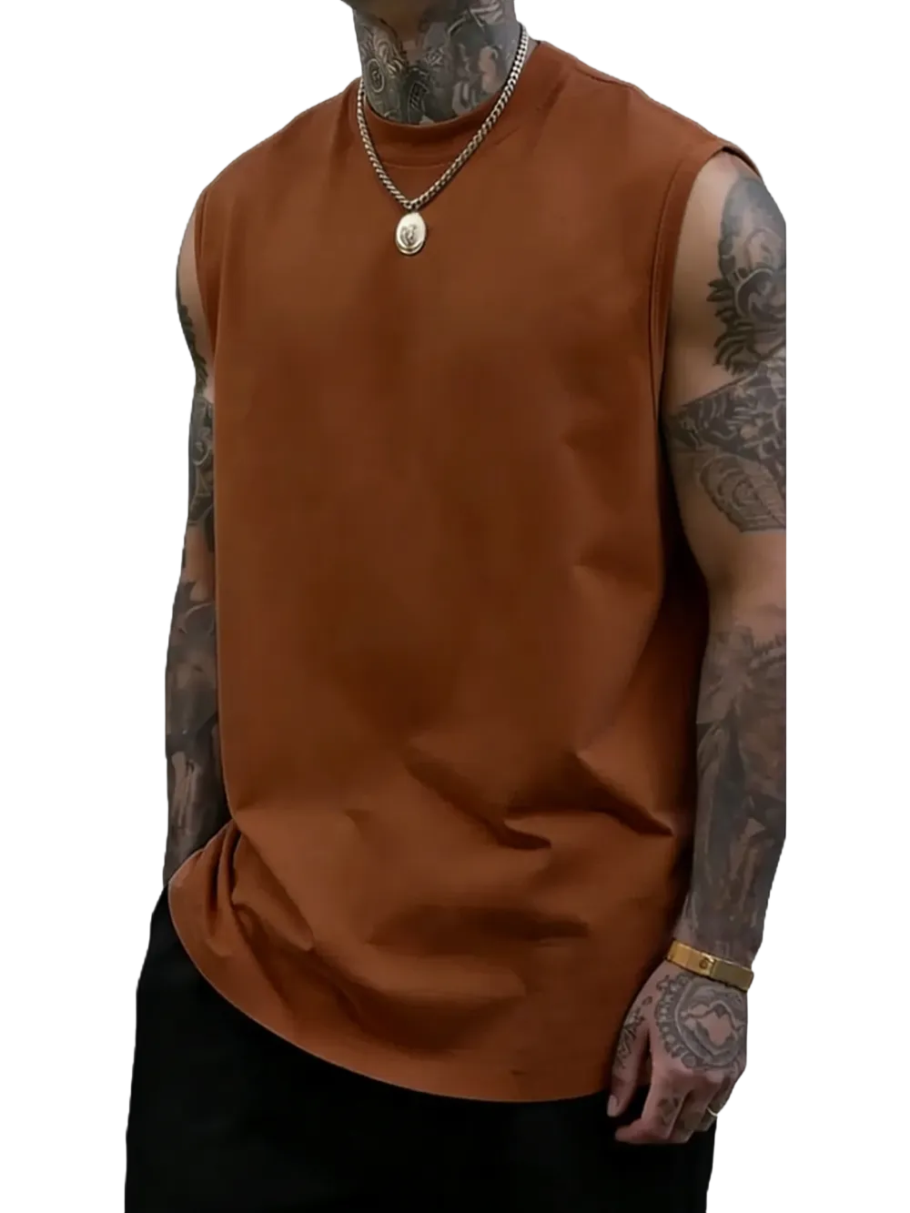 Men's Solid Color Round Neck Tank Top