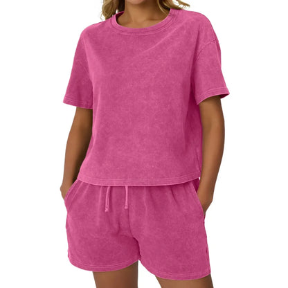 Women's Y2K Fade Craft Acid Wash 2-Piece Set