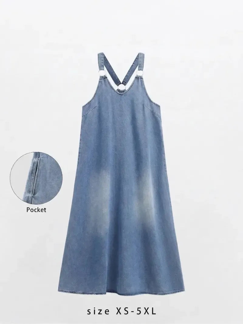 Women’s Sleeveless Denim Maxi Dress