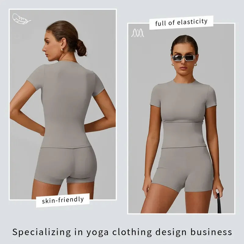 2-Piece Boat Neck Open-Back Workout Set