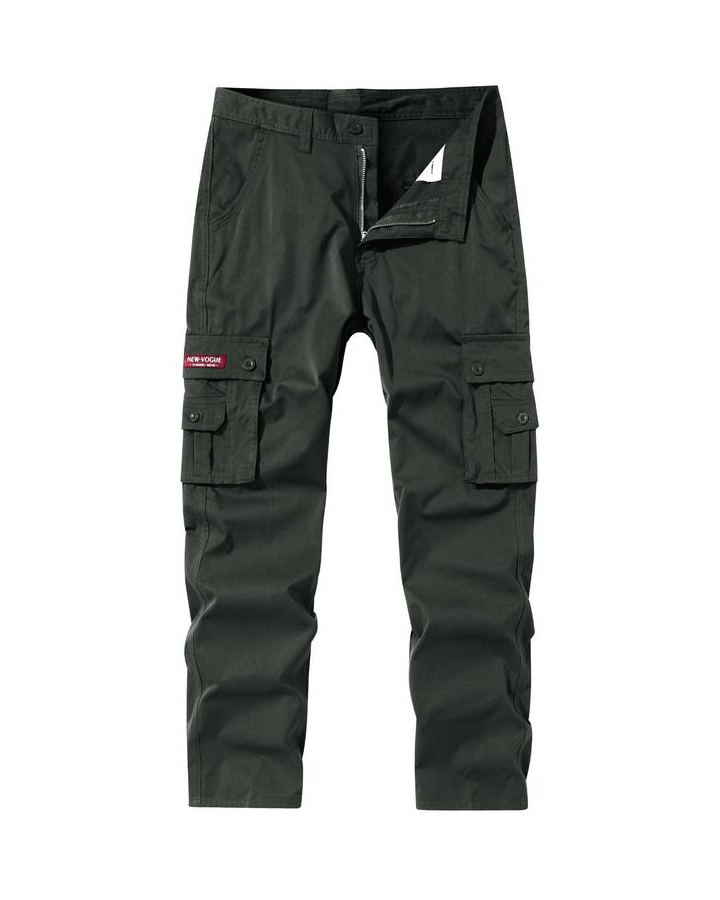 2026 Hot Sale-Men's Solid Color Patched Zipper Fly Cargo Pants