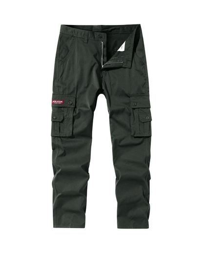 2026 Hot Sale-Men's Solid Color Patched Zipper Fly Cargo Pants
