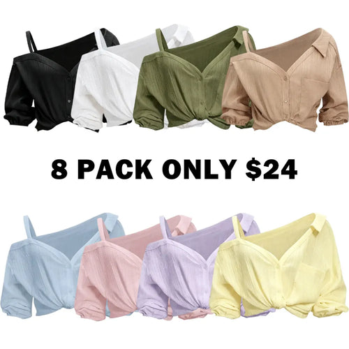 Women's Asymmetric Neckline Cold Shoulder Blouse