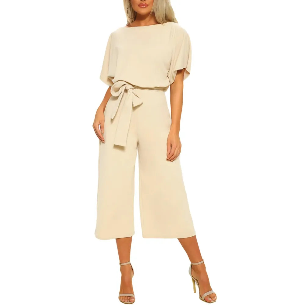 Women's Summer And Autumn Short Sleeved Jumpsuit