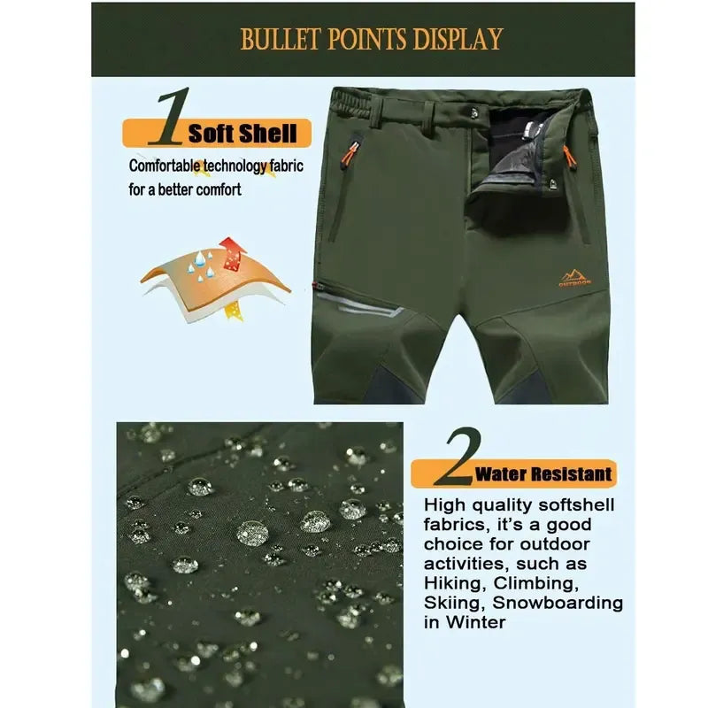 Men's Winter Fleece Lined Ski Snow Pants