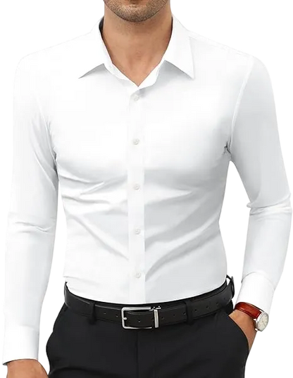 Men's 16-Way Stretch Slim Fit Long Sleeve Button Down Shirts