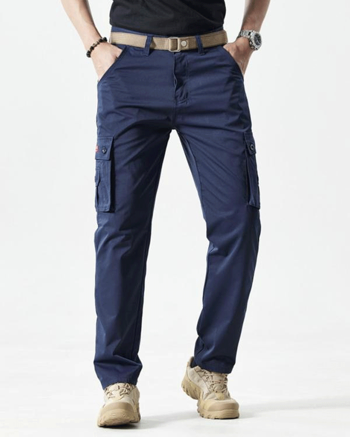 2026 Hot Sale-Men's Solid Color Patched Zipper Fly Cargo Pants
