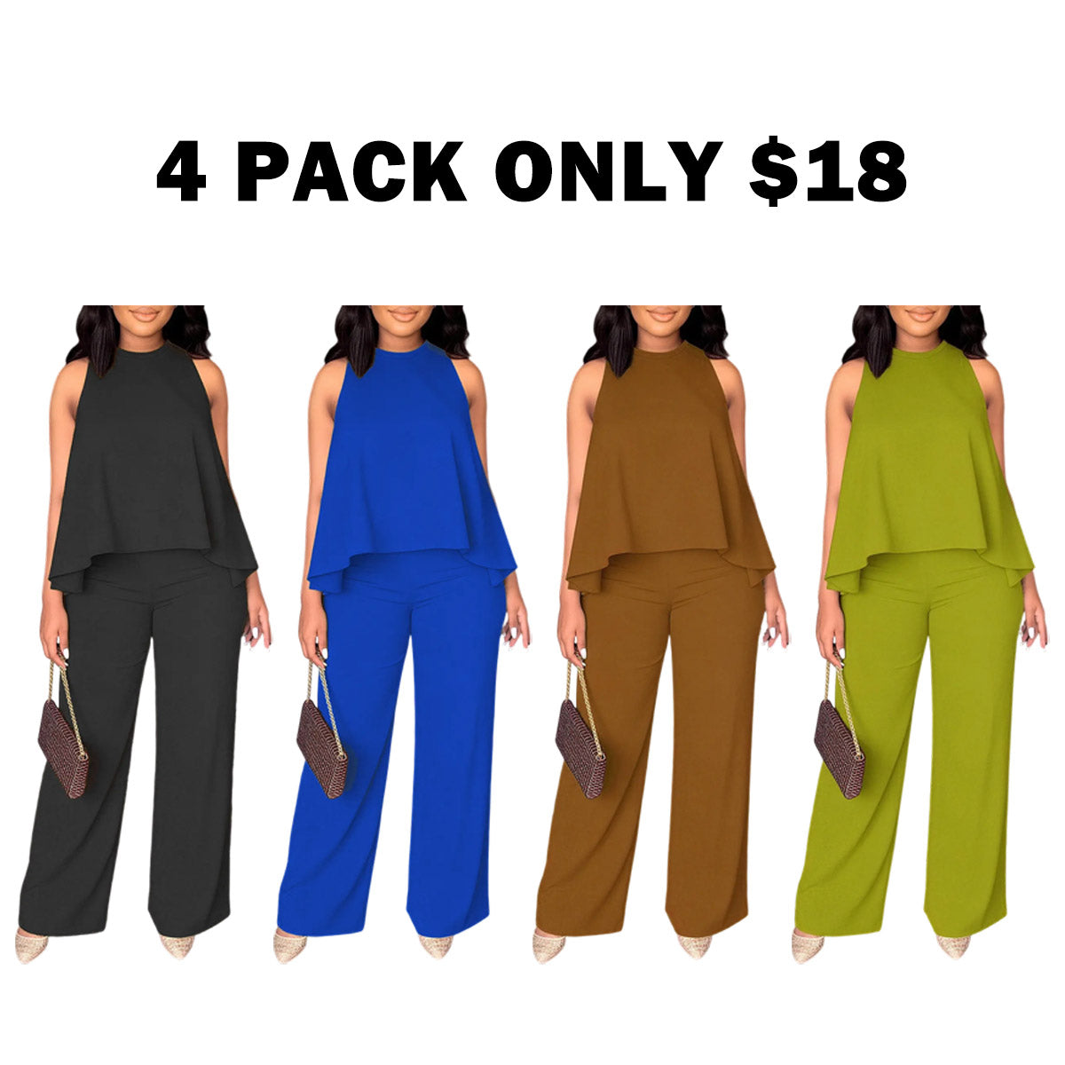 Lightweight Flowy Halter Two-Piece Set