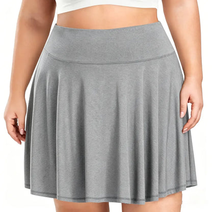 【Plus Size】 Pleated Tennis Skirt with Shorts
