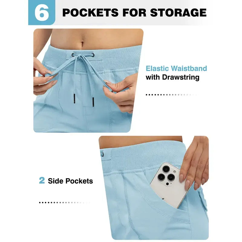 Women's Lightweight Capris Hiking Pants 6 Pockets