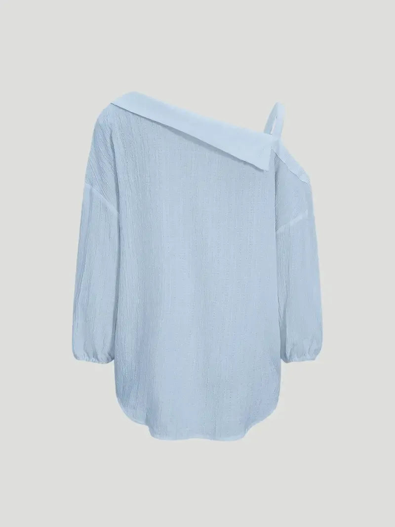 Women's Asymmetric Neckline Cold Shoulder Blouse