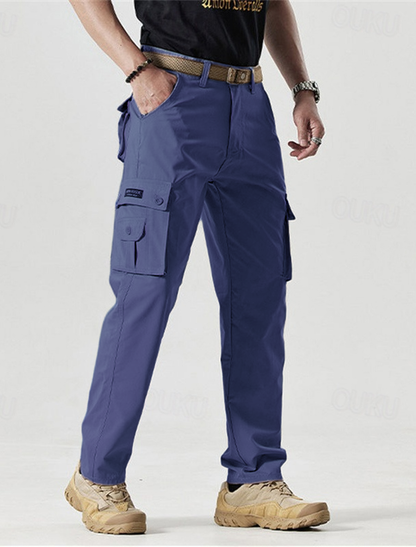 2026 Hot Sale-Men's Solid Color Patched Zipper Fly Cargo Pants