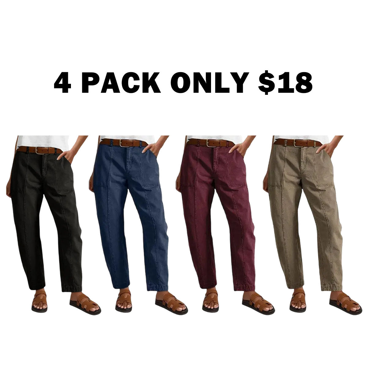 High Stretch 26.4" Inseam Baby Barrel Fit Deep Pockets Pants