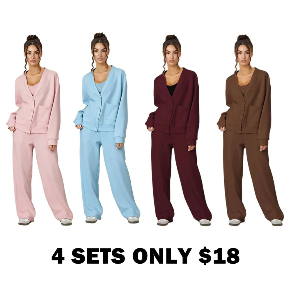 Women's Slouchy Solid Color Soft Two Piece Set