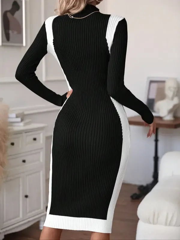 Elegant Long Sleeve Knit Dress for Women