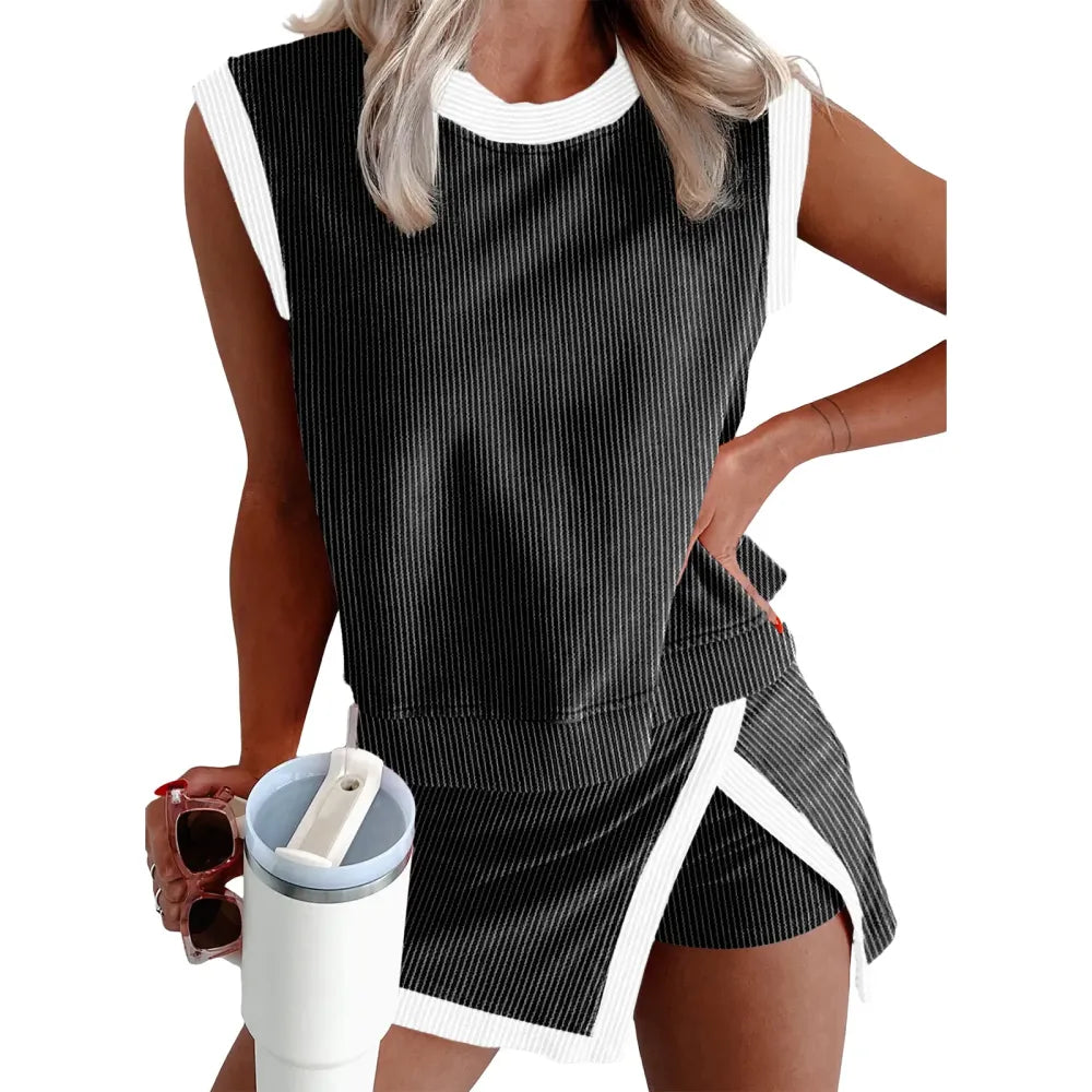 Women's Crewneck Ribbed 2-Piece Sets