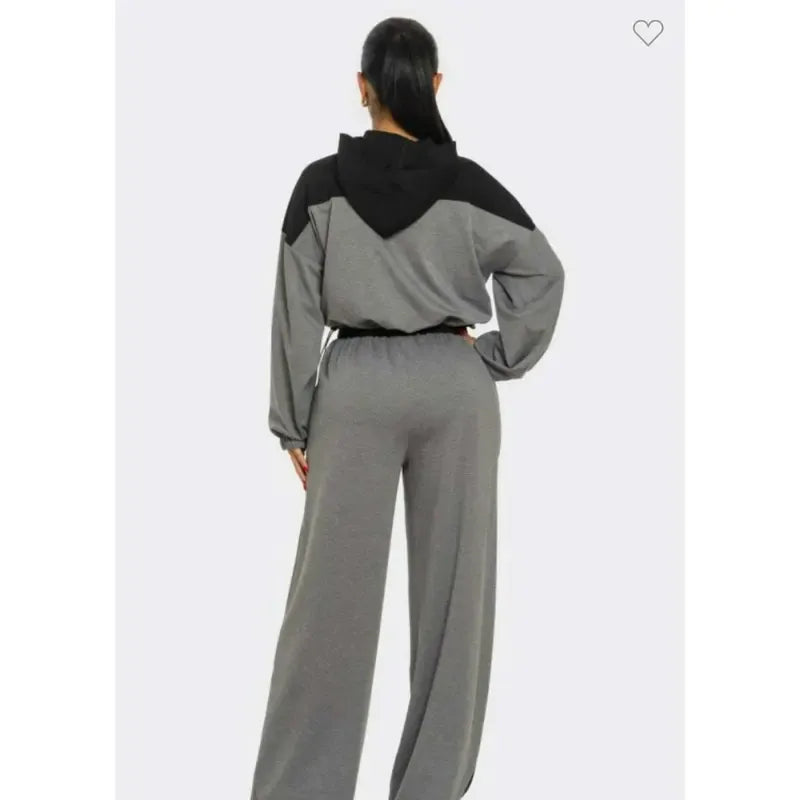 Color block straight pants set