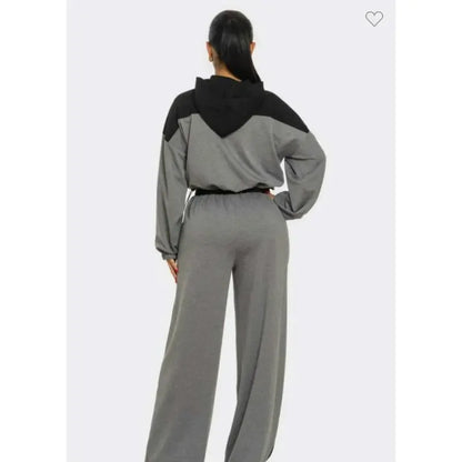 Color block straight pants set