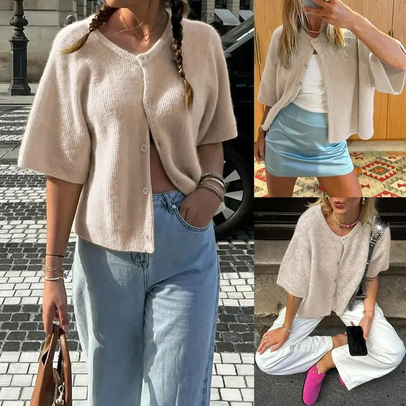 Women's Short Sleeve Cardigan