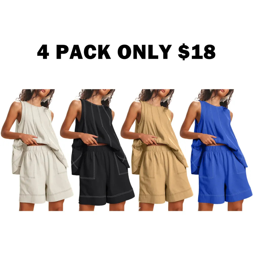Women's Two Piece Outfit Cotton Matching Set