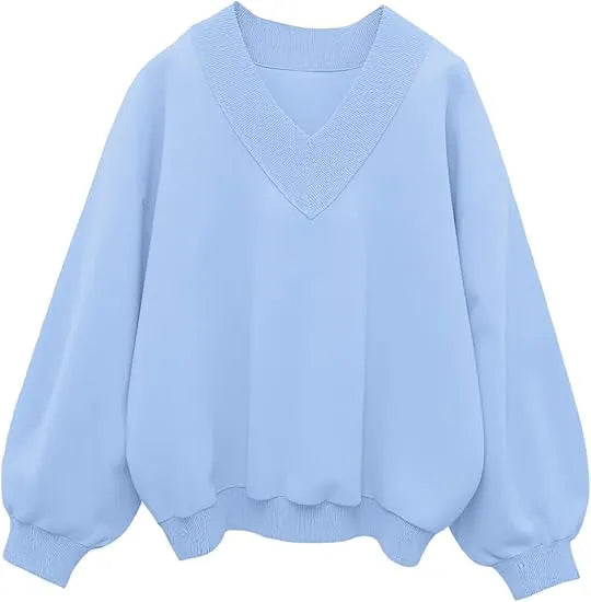V Neck Oversize Sweatshirts