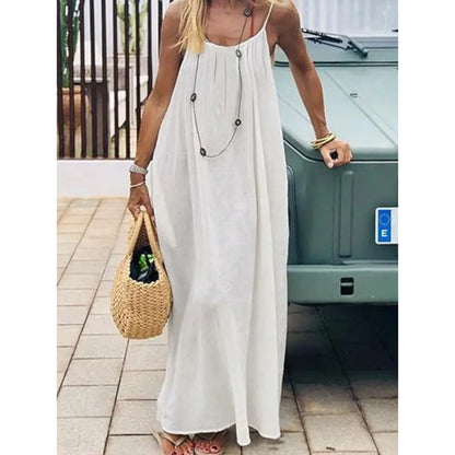 Women's Solid Color Backless Spaghetti Strap Cami Dress