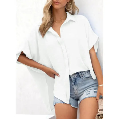 Women's Solid Short Sleeve Blouses