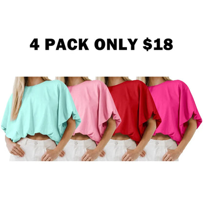 Women's Summer Crewneck Crop Tops