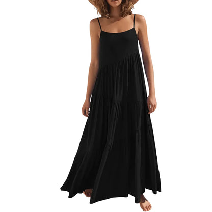 Asymmetric Tiered Style Sleeveless Beach Dress