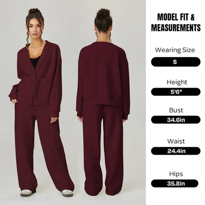 Women's Slouchy Solid Color Soft Two Piece Set