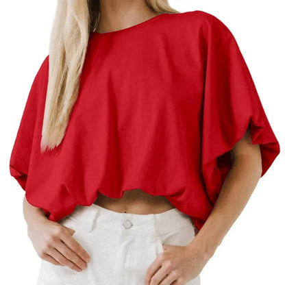 Women's Summer Crewneck Crop Tops