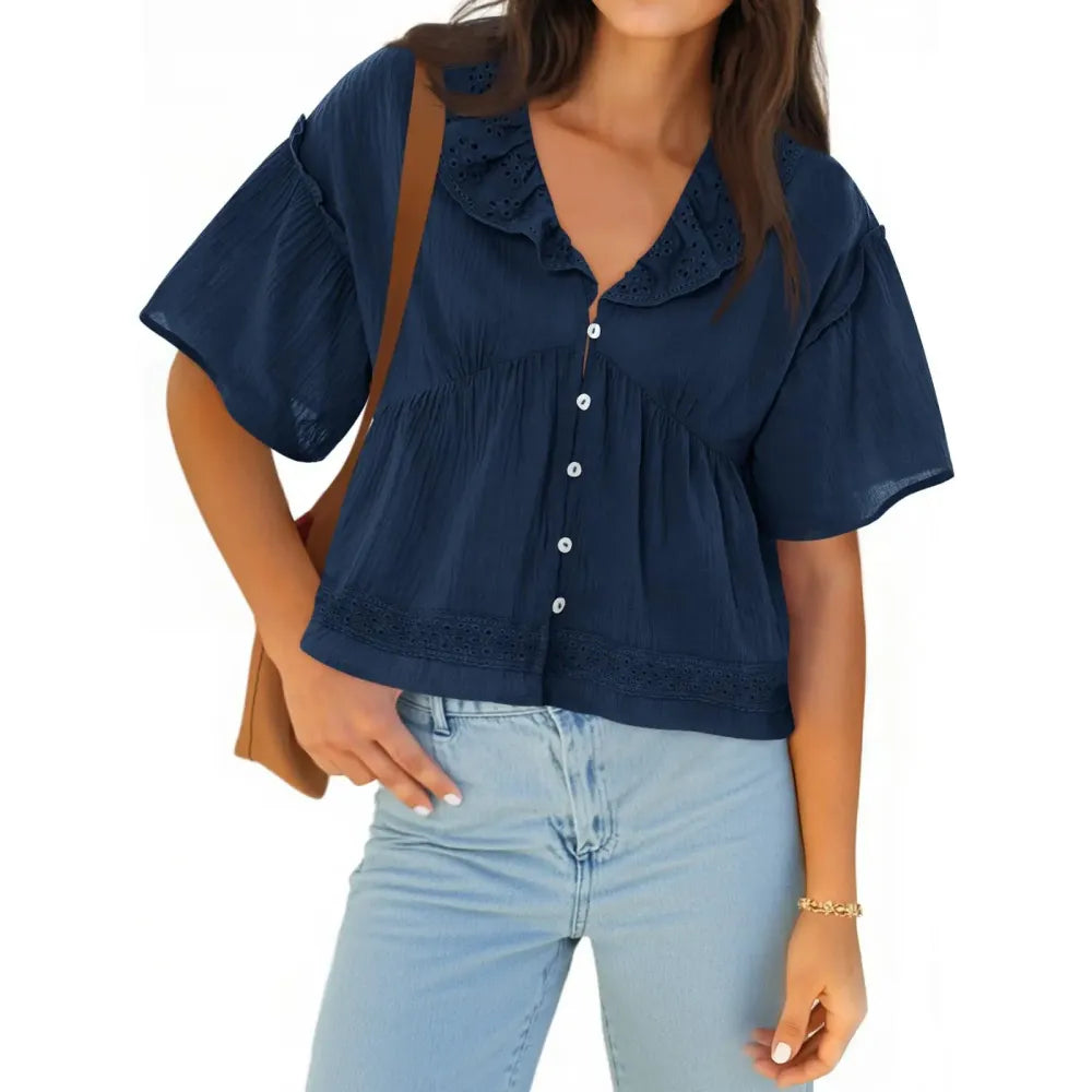 Women's Cropped Babydoll Tops
