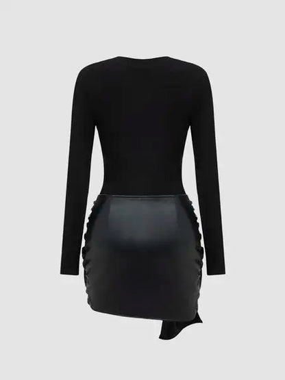 Women's Patchwork Knot Side Dress