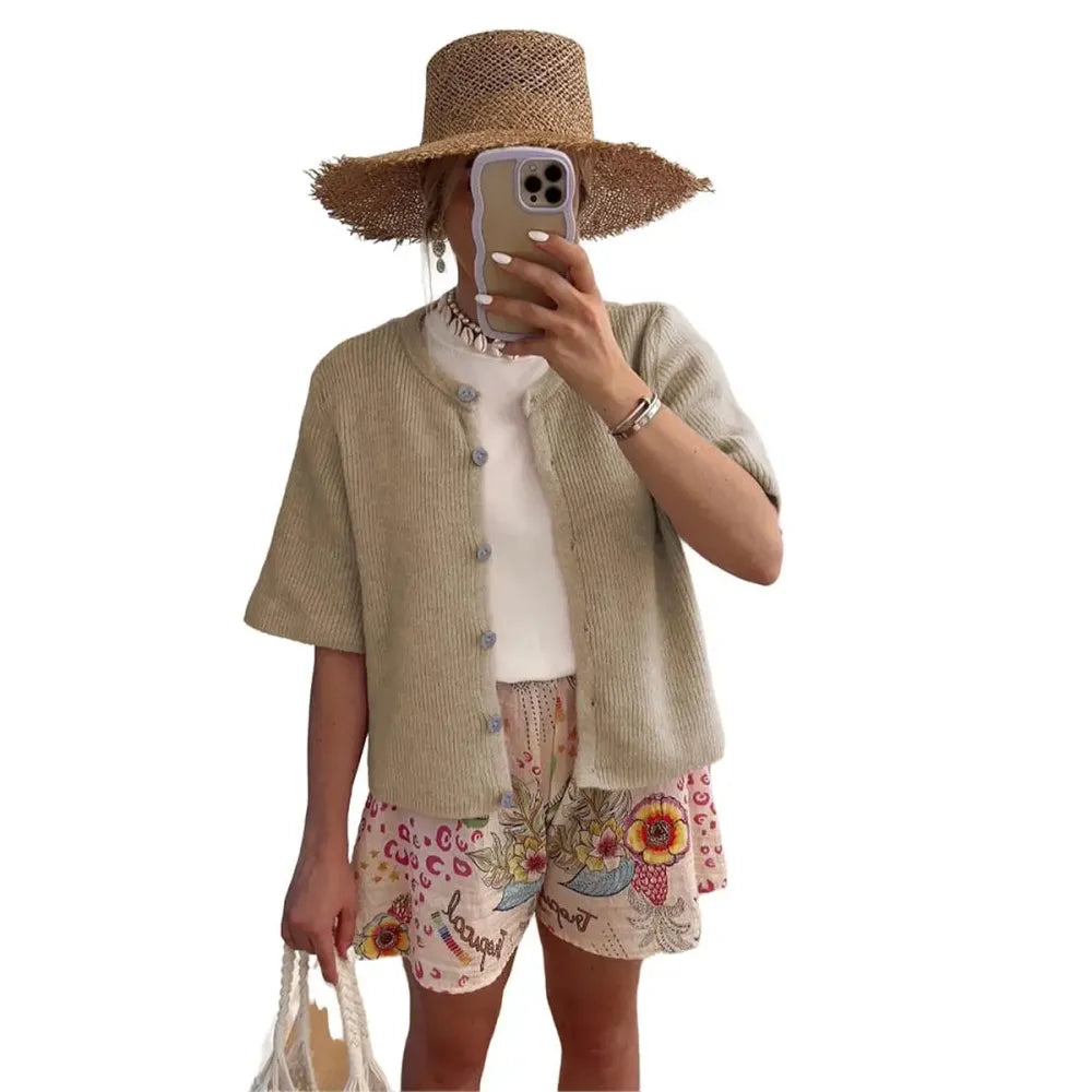 Women's Short Sleeve Cardigan