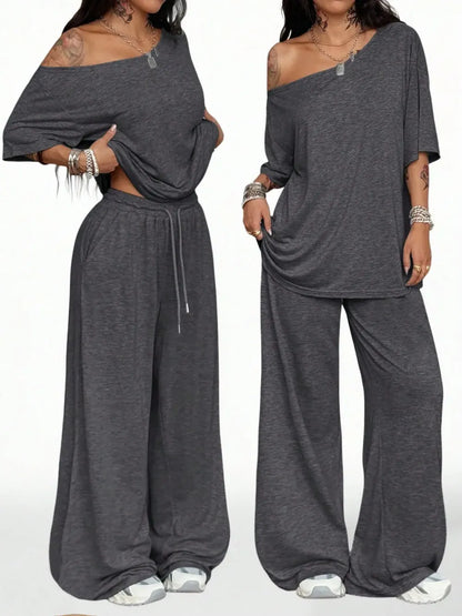 Women's Casual Solid Color Sport Two-Piece Set