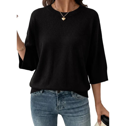 Women‘s Half Sleeve Casual Oversized Trendy Sweaters