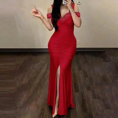 Wrapped slit dress