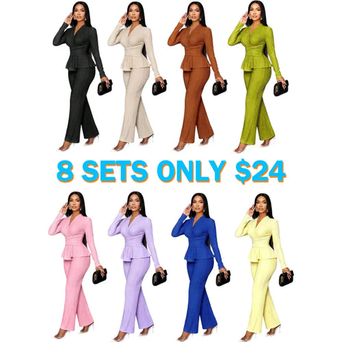 Women's Asymmetrical Hem Two-Piece Outfits