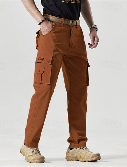 2026 Hot Sale-Men's Solid Color Patched Zipper Fly Cargo Pants