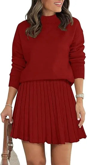 Women's 2 Piece Skirt Sets Pullover Sweater Sets